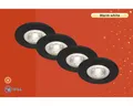 Produktbild: LED Einbauleuchten-Set IP44 4,9W 480 lm 3000 K schwarz Ø 9/6,8 cm 230V 4 Stück