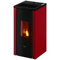 Produktbild: Kleining Pelletofen Kaminofen VERA 7 kW airtight Stahlverkleidung bordeaux