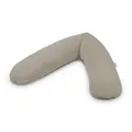 Produktbild: Theraline Das Original Schwangerschaftskissen & Stillkissen 190cm – Seitenschläferkissen Stillkissen Perlen – inkl Stillkissenbezug Taupe Musselin