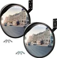 Produktbild: ONVAYA® Verkehrsspiegel 30 cm | 2 Stück | Konvexspiegel zur Einsicht von toten Winkeln | Sicherheitsspiegel | Überwachungsspiegel | Panoramaspiegel