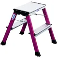 Produktbild: KRAUSE Klapptritt MONTO Rolly pink 2x 2 Stufen, H: 55,0 cm