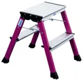 Produktbild: Krause MONTO Doppel-KlappTritt ROLLY 2 x 2 Alu Pink Doppelleiter Stufen Tritt