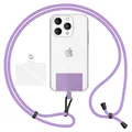 Produktbild: NALIA HoldMe Air Universal-Kette mit Pad, Band für Handy-Hülle zum Umhängen, Karabinerhaken aus Metall (schwarz), Schlüsselband Umhängeband 160 CM, Crossbody Lanyard mit Schlaufe, Farbe:Lila