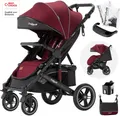 Produktbild: Daliya® Rapidy Buggy / Kinderwagen 0-36 Monate / Sportwagen mit Liegeposition / Wickeltasche, Winterfußsack, Ess- & Spieltisch und mehr Rot-Schwarz