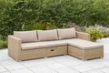 Produktbild: gartenmoebel-einkauf Loungesofa Veneto, Stahl + Polyrattan Natur, mit Liege und Auflagenbox