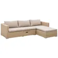 Produktbild: Loungesofa Gartensofa Lounge Set Gartenmöbel Sofa VENETO mit Liege, Rattan beige