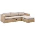 Produktbild: Loungesofa Gartensofa Lounge Set  Sofa VENETO mit Liege, Rattan beige, 2. WAHL