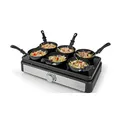 Produktbild: Nedis FCRA310FBK6 Party-Wok-Set – Für 6 Personen – Inklusive Mini-Woks und Spatel – Temperaturregelung – Antihaftbeschichtung – Rechteckiges Design – Schwarz