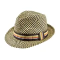 Produktbild: Scheibler Workwear – Strohhut Franz Herren – klassischer Trilby Hut aus Stroh – Sonnenhut für den Sommer – verfügbar in den Größen 55-59 (Schwarz/Beige)