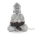 Produktbild: esotec Solarbrunnen Wasserspiel Buddha, Akku + LED + Pumpe, H=43cm, freistehender Springbrunnen, Gartenbrunnen, Vogeltränke, Zierbrunnen, grau 101327