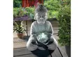 Produktbild: esotec Gartenbrunnen Solarbrunnen Buddha mit 2-farbiger LED-Beleuchtung + Akku H43cm 101327, (Komplettset)