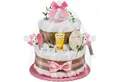 Produktbild: Timfanie Windeln Windeltorte, Boho Baby-Cake, rosa, 0-8 Monate (Handgefertigtes Geschenk - In Folie gehüllt, mit Schleifen verziert, 37-St., 20 Pampers Premium, 1 Marken-Kuscheltie, wertige Accessoires), Das Perfekte Geschenk zur Geburt oder Babyparty.