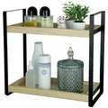 Produktbild: Standregal Badezimmer Organizer  Badregal ohne Bohren 2Ebenen aus Holz und Me...