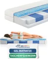 Produktbild: AM Qualitätsmatratzen | Premium Gelschaum-Taschenfederkernmatratze - 90x200 cm - H3 - 1000 Federn