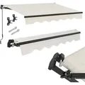 Produktbild: Juskys Markise 350 x 300 cm - Beschattung Terrasse & Balkon - Gelenkarmmarkise mit Kurbel & Halterung - Sonnenschutz Balkonmarkise Gelenkmarkise Beige - Beige/Schwarz