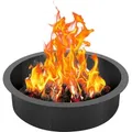 Produktbild: Vevor Feuerstellenring, 35 Zoll Außendurchmesser/31 Zoll Innendurchmesser, 10 Zoll Hohe Feuerstelleneinlage, Robuste Karbonstahl-auskleidung, Diy-lagerfeuerring Über Oder Im Boden, Für Outdoor-camping