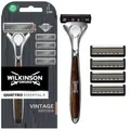 Produktbild: Wilkinson Sword Quattro Herren Rasierer Vintage Edition - für ein klassisches und hochwertiges Rasurerlebnis