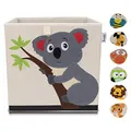 Produktbild: LIFENEY Aufbewahrungsbox Kinder mit Koala Motiv I Spielzeugbox mit Tiermotiv passend für Würfelregale I Ordnungsbox für das Kinderzimmer I Aufbewahrungskorb Kinder