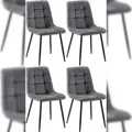Produktbild: CLP 4er Set Esszimmerstuhl Tilde dunkelgrau/Samt