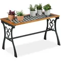 Produktbild: Relaxdays Gartentisch, Mehrfarbig, Metall, Holz, Kunststoff, 98x58x47 cm, Gartenmöbel, Gartentische, Gartentische