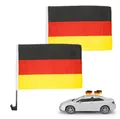 Produktbild: Dekotalent® Fahne 4er Autofahnen Autoflagge Deutschland Auto Fahne Fanartikel Fußball EM (Packung, 4-St., 4 Autofahnen), Eine stabile Kunststoffstange und ein Clip