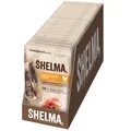 Produktbild: Shelma Katzen-Nassfutter Huhn Sauce Tomaten Kräuter getreidefrei 28x85g