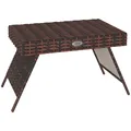Produktbild: Rattan Beistelltisch Gartentisch Klapptisch wetterfester Campingtisch Braun