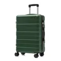 Produktbild: YONSLY Trolley Reisekoffer, Rollkoffer Handgepäck, Travel Suitcase Hartschalenreisekoffer mit 4 Rollen 360°, Zahlenschloss, Weicher Gummigriff (L, Dunkelgrün)