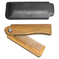 Produktbild: Viking Revolution - Bartkamm - Faltbarer Bartkamm Männer für Herren mit Etui - Sandelholz & Natürlicher Butterfly Kamm mit Geschenkbox - Herren Geschenke - Weihnachtsgeschenke für männer