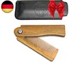 Produktbild: Bartkamm - Faltbarer Bartkamm Männer für Herren mit Etui - Sandelholz & N