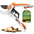 Produktbild: GARTENPAUL Ratsche 2.0 mit Schärfer, Amboss Hybrid Ratsche & Gartenschere SK5 Klinge, Profi Gartenwerkzeug als Baumschere Astschere Garten Ratschenschere Rosenschere Kräuterschere Ernteschere