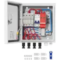 Produktbild: VEVOR PV-Combiner-Box, 4-String, Solar-Combiner-Box mit 15 A Nennstromsicherung, 63 A Leistungsschalter, Blitzableiter und Solaranschluss, Stahlgehäuse für On-/Off-Grid-Solarpanelsystem, IP65