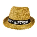 Produktbild: Boland - Hut Happy Birthday, Hut mit Glitzer für den Geburtstag, Banderole mit Schrift, Accessoire für Party, Geschenk