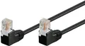 Produktbild: Goobay CAT 5e Patchkabel 2x 90° gewinkelt, U/UTP, Schwarz 96087