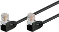 Produktbild: Goobay Goobay CAT 5e Patchkabel 2x 90° gewinkelt, U/UTP, Schwarz LAN-Kabel