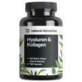 Produktbild: natural elements Hyaluronsäure Kollagen Komplex – 180 Stk – Biotin, Selen, Vitamin C & Bambusextrakt