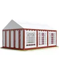 Produktbild: TOOLPORT Party-Zelt Festzelt 3x6 m Garten-Pavillon -Zelt PVC Plane 700 N in rot-weiß Wasserdicht