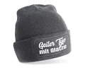 Produktbild: Herzbotschaft Beanie Strickmütze mit Spruch Geiler Typ mit Glatze (Mütze mit Aufdruck, Skimütze) Unisex SoftTouch angenehm weiche und warme Wintermütze Einheitsgröße