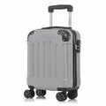 Produktbild: Koffer Suitcase, Trolley Reisekoffer Set, Rollkoffer Handgepäck,Hartschalenreisekoffer mit4Rollen360°, Zahlenschloss, Weicher Gummigriff (S ,Hellgrau)