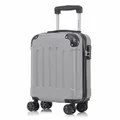 Produktbild: yonsly Koffer Suitcase S Hellgrau, Trolley Reisekoffer, Rollkoffer Handgepäck mit 4 Rollen 360°, Hartschalenreisekoffer, Zahlenschloss, Weicher Gummigriff