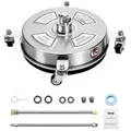 Produktbild: VEVOR 325 mm Hochdruckreiniger, Oberflächenreiniger, Flächenreiniger aus Edelstahl mit 4 Rädern, max. 4000 PSI, 6,35 mm Schnellanschluss, 2 Sprühd