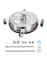 Produktbild: VEVOR 325 mm Hochdruckreiniger, Oberflächenreiniger, Flächenreiniger aus Edelstahl mit 4 Rädern, max. 4000 PSI, 6,35 mm Schnellanschluss, 2 Sprühdüsen, 2 verlängerte Stäbe für Beton, Terrasse, Deck