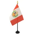 Produktbild: AZ FLAG - Tischflagge Peru - 15x10 cm Goldene Splitze - Peruanische Tischfahne 10 x 15 Cm - Flaggen