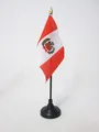 Produktbild: TISCHFLAGGE PERU 15x10cm goldene splitze - PERUANISCHE TISCHFAHNE 10 x 15 cm - f