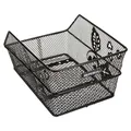 Produktbild: Basil Cento Flower Kinder-Fahrradkorb – Hinterrad – fest montierbar – 31×21×9 cm – Stabiler Stahlkorb – Schwarz