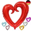 Produktbild: DIWULI, gigantischer XXL Herzballon Rot, Luftballon in Herzform hohl, edler