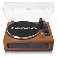 Produktbild: Lenco LS-430 Plattenspieler - Bluetooth Plattenspieler - integrierte Lautsprecher 40 Watt RMS - Riemenantrieb - Pitch Control - Vorverstärker - RCA Out und AUX-In - Braun