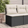 Produktbild: Gartensofa ohne Armlehnen mit Kissen Schwarz Poly Rattan