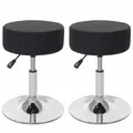 Produktbild: 2er-Set Hocker MCW-C22, Sitzhocker, höhenverstellbar Stoff, dunkelgrau