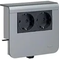 Produktbild: Hager SL20055900D1 Geräteträger,2 Schutzkontaktsteckdosen, 20x55mm, aluminium